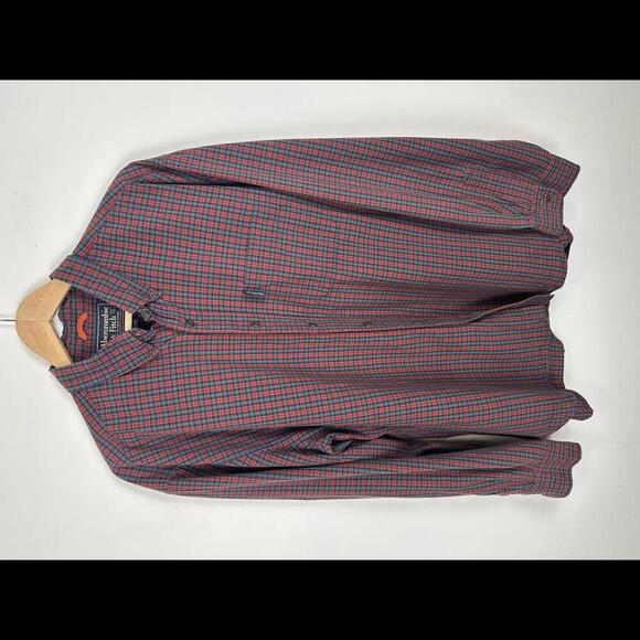 Vintage 90s Mens Abercrombie Oversized Plaid Button Up SIZE L - Picture 1 of 5